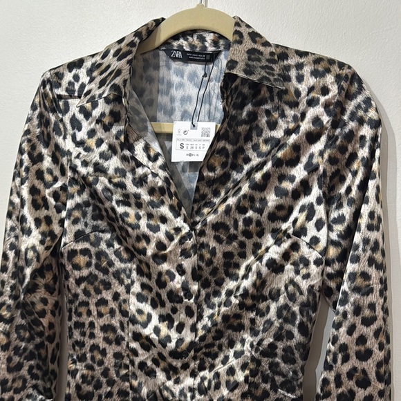 Zara Brown and Black Wrap Bodysuit Top - Picture 4 of 5